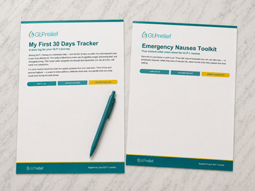 My First 30 Days Tracker and Nausea Relief Toolkit covers