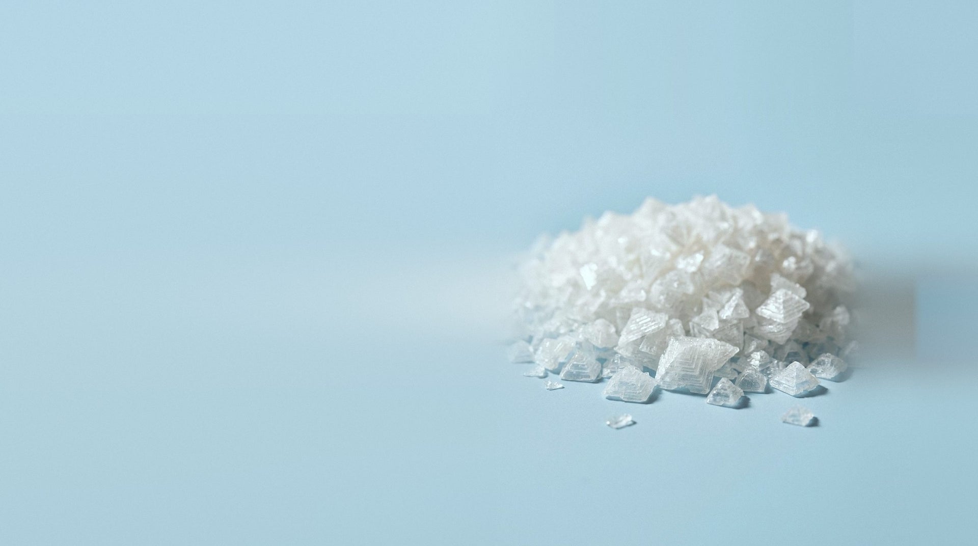 A heap of flaky sea-salt crystals